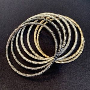Gold & Silver Toned Stacking Bangle Bracelets